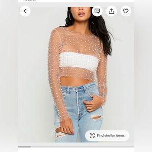 Rhinestone Pearl sheer top